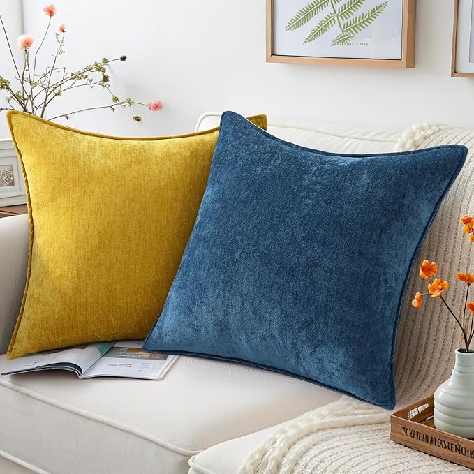 decorUhome Summer Couch Euro Sham Throw Pillow Covers 26x26 Set of 2, - Image 5