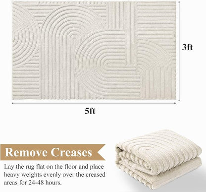 Pauwer 3x5 Area Rugs for Living Room, Modern Non Slip Washable Rug, Soft Fluffy - Image 2