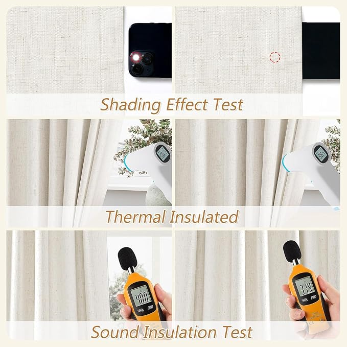 100% Blackout Linen Short Curtains - Image 5