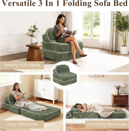 COLAMY Folding Sofa Bed, 3-in-1 Convertible Sleeper Chairs - Image 5