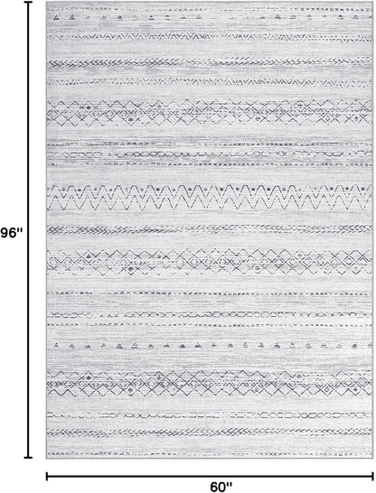 cotiled Boho 5x8 Area Rugs for Living Room: Soft Moroccan Washable Rug | Solve - Image 2