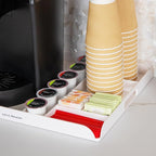 Mind Reader Coffee Station Serving Tray, 7 Pod Capacity Countertop Organizer, Storage, 17.5" L x 13.25" W x 1.25" H, Single, White