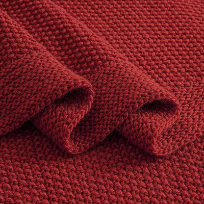 CozeCube Christmas Red Seed Stitch Throw Blanket 50"x60", Farmhouse Decor | - Image 8