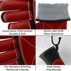 TICONN Welding Gloves, 1000°F Heat-Resistant Fireproof Leather Gloves for Welders, Stick, Forge, Mig, Tig, BBQ, Baking, Oven