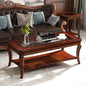 Coffee Table with Tempered Glass Top and Storage Shelf, Farmhouse Living Room by MODERION-YourHomeSoulMate