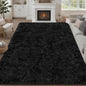 9x12 Area Rug Living Room Bedroom: Fluffy Plush Shag Carpet Black | by Luxturiy