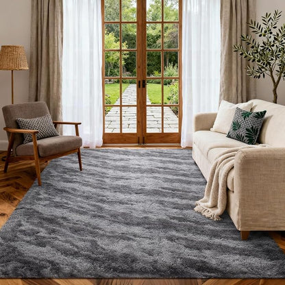 Area Rugs for Living Room, Tie-Dyed 5x7 Feet Soft Fluffy Shagg Plush Rug High - Image 3