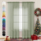 Chyhomenyc Sage Green Sheer Curtains 84 inches Long 2 Panels | Light Filtering by Chyhomenyc
