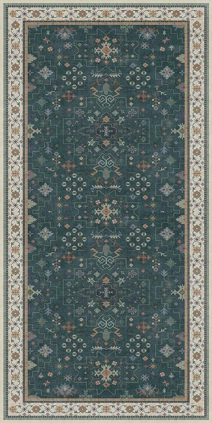 Dark Green Oushak 2x4 Entryway Rug - Image 7
