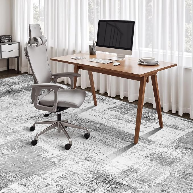Rugflix 6x9 Area Rugs for Living Room, Washable Grey Large Rug | Machine - Image 7