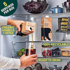 Wandering Bear Espresso Roast Organic Cold Brew Coffee, 32 fl oz, 6 pack - Extra Strong, Bold, Smooth, Unsweetened, Shelf-Stable, Ready to Drink, 100% Organic, Iced Cold Brewed Coffee Drinks