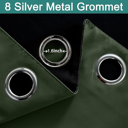 Yakamok Greyish Green 100% Blackout Curtains 63 Inches Long 52" Wide, 2 Thick - Image 7