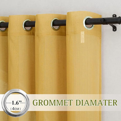 NICETOWN Kitchen Curtains 45 inch Length, Grommet Short Curtains Semi Sheer - Image 2