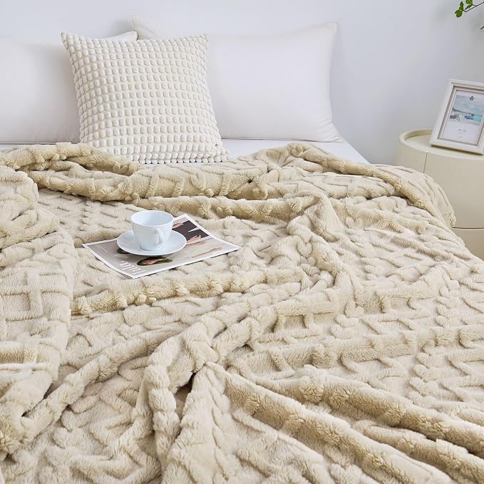 Aganear Fleece Throw Blanket for Couch Sofa 60"x80" Khaki | Lightweight Fuzzy - Image 7
