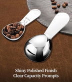 Coffee Measuring Scoop, 1 Tablespoon Short Handle 304 Stainless Steel Coffee Scoop - Fits Coffee Canisters & Protein Powder Containers