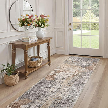 DMOYEST Washable Runner Rug for Hallway: 2x6 Neutral Modern Abstract Low Pile - Image 4
