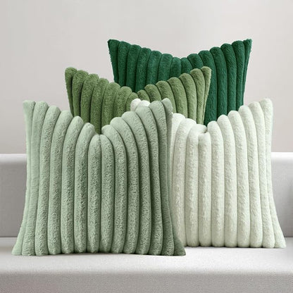MIULEE Faux Fur Plush Decorative Throw Pillow Covers 18x18, Soft Modern Cozy by MIULEE