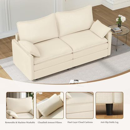 Vesgantti 74" Loveseat Sofa for Living Room, Comfy Cloud Couch Deep Seat - Image 6