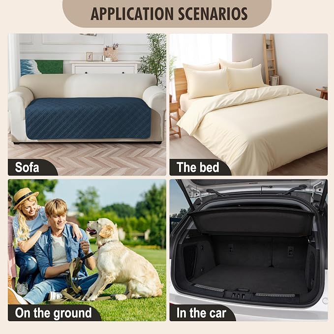 Genina Waterproof Couch Cover, Washable Anti-Slip 78inch Sofa Covers - Image 5