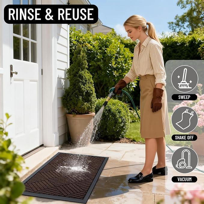 OLANLY Front Door Mat Outside Entrance 71x47, Waterproof Heavy-Duty Doormat | - Image 8