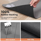 Pet Feeding Mat-Absorbent Pet Placemat for Food and Water Bowl, with Waterproof Rubber Backing, Quick Dry Water Dispenser Mat for Dog and Cat (16"x24", Striped Light Gray)