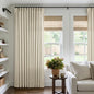 Pinch Pleat Extra Wide Beige Linen Curtain 108 Inches Long 70 Wide 1 Panel | by Twodrapes