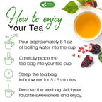 FreshDrinkUS Premium 75 Mulberry Leaf Tea Bags, 100% Natural & Pure. Loose Leaf Herbal Tea. Made with Natural Material Tea Bags. No Sugar, No Caffeine, No Gluten, Vegan