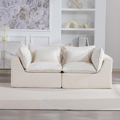 Boneless Loveseat Couch Sectional Cloud Couch Oversized Modular Sectional Sofa - Image 9