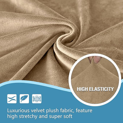 HDCAXKJ Corner Sectional Couch Covers Velvet Stretch L Shape Sofa Cover Soft - Image 3