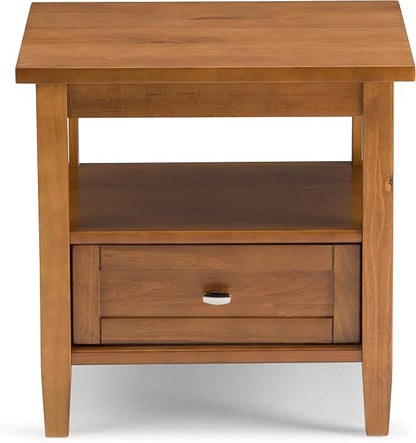 SIMPLIHOME Warm Shaker Solid Wood 20 inch Wide Rectangle Transitional End Side - Image 6