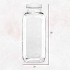 kitchentoolz 32 oz Square Glass Bottles with Plastic Airtight Lids – 4 Pack for Milk, Smoothies, Water, Kombucha, and Broth Storage