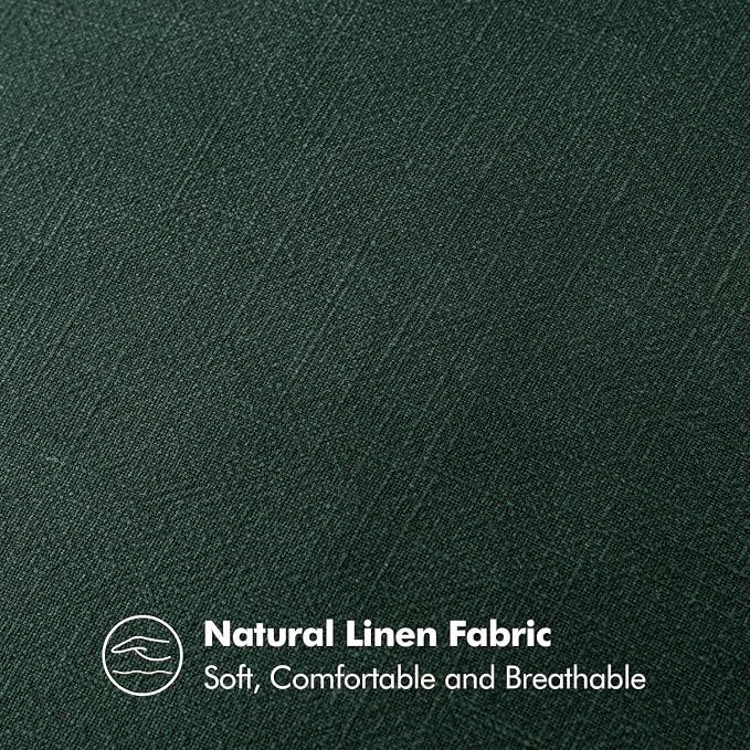 MIULEE Decorative Linen Pillow Covers 20x20 Inch Dark Green | Boho Farmhouse​ - Image 4