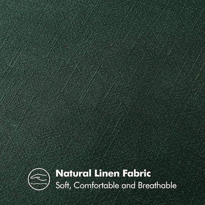 MIULEE Decorative Linen Pillow Covers 20x20 Inch Dark Green | Boho Farmhouse​ - Image 4