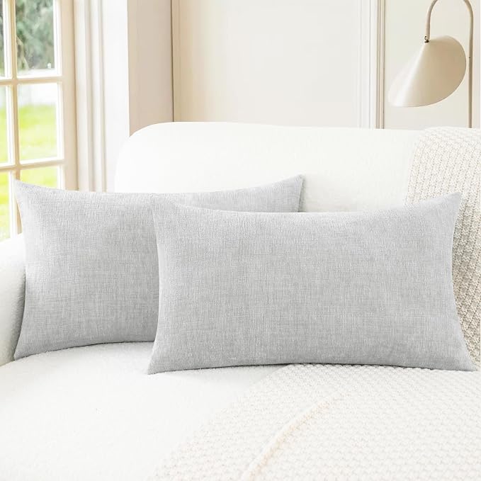 CaliTime Decorative Throw Pillow Covers 26 X 16 Inches Moonbeam Gray | Pack of 2 by CaliTime
