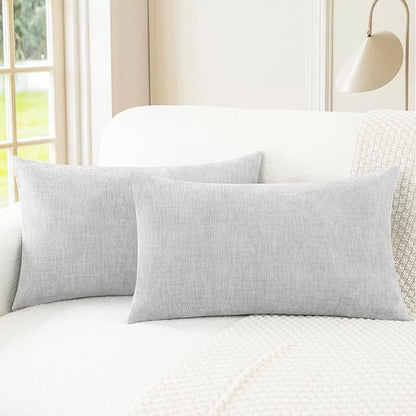 CaliTime Decorative Throw Pillow Covers 26 X 16 Inches Moonbeam Gray | Pack of 2 by CaliTime