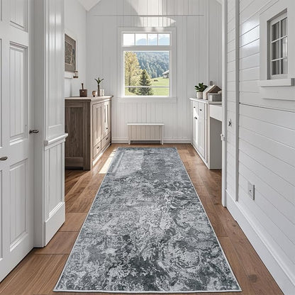 Aelenmu Runner Rugs for Hallways Kitchen 2.6x8 Non Slip Washable Black | Modern by Aelenmu