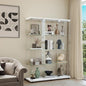 Display Cabinet with Glass Door and Lock, 4-Shelf Curio Cabinets with 5mm by glassdisplaycabinet
