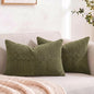 Fancy Homi 2 Packs Olive Green Lumbar Decorative Throw Pillow Covers 16x26 Inch by Fancy+Homi