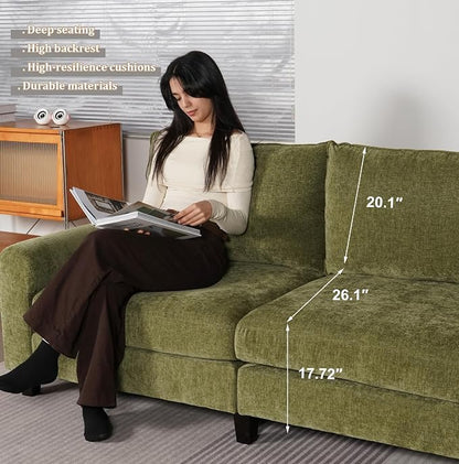 EASE MOOSE 70.6" Modern Deep Seat Loveseat Couch, Soft Chenille Sofa - Image 4