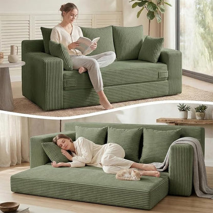 Oversize Loveseat Boneless Convertible Sofa Bed, Folding Floor Futon Sleeper by Unknown