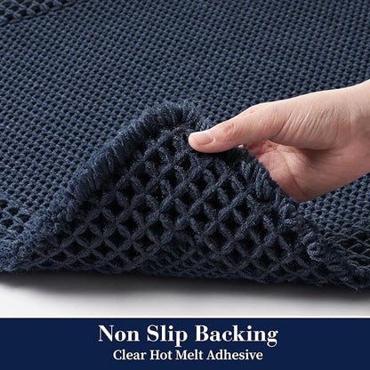RESARE Waffle Bath Mat for Bathroom, Non Slip Bathroom Rugs 17"x24" Navy | - Image 4