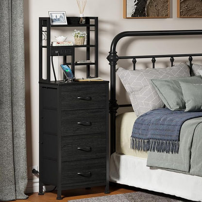 Furnulem Tall Nightstand, LED Night Stand - Image 7