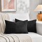 Fancy Homi 2 Packs Black Lumbar Decorative Throw Pillow Covers 20x28 Inch by Fancy+Homi