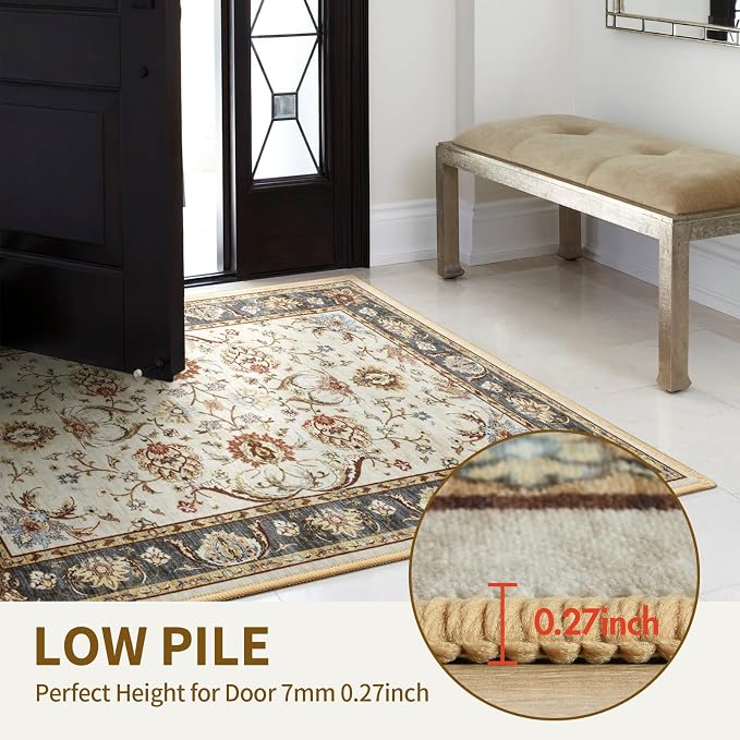 4x6 Ft Washable Area Rug for Bedroom, Non Slip Rugs for Living Room Ultra-Thin - Image 5