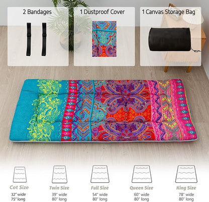 MAXYOYO Bohemian Floor Bed, Japanese Futon Mattress, Narrow Twin Single Bed - Image 4