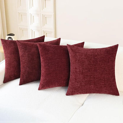 CaliTime Decorative Couch Throw Pillow Covers 18 X 18 Inches Burgundy | Pack of by CaliTime