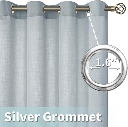 63 Inch Length Faux Linen Curtains - Image 5