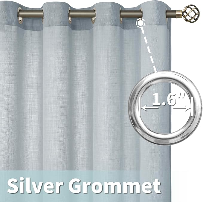 Light Filtering Faux Linen Curtains - Image 5