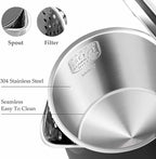 Dezin Electric Kettle, 0.8L Portable Travel Kettle with Double Wall Construction, 304 Stainless Steel Electric Tea Kettle for Business Trip, Small Electric Kettle with Auto Shut-Off (Without Cup)
