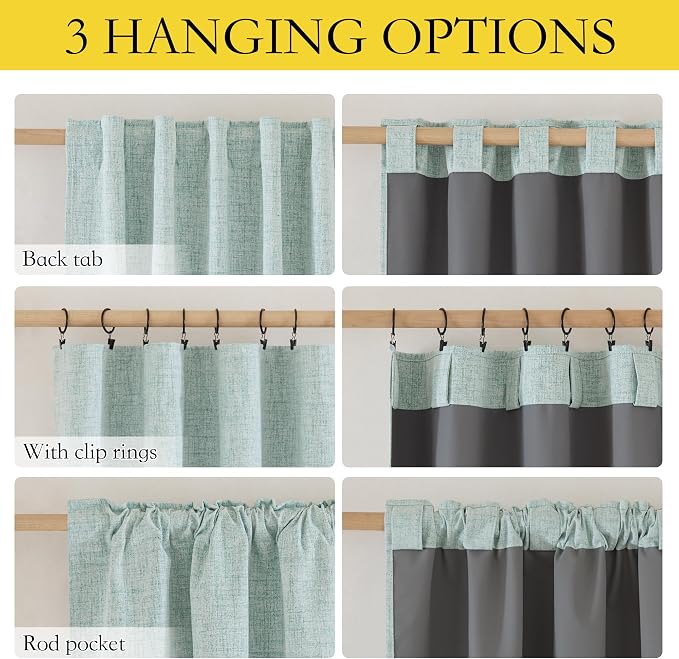 NICETOWN Linen Blackout 108 inch Curtains - Image 6